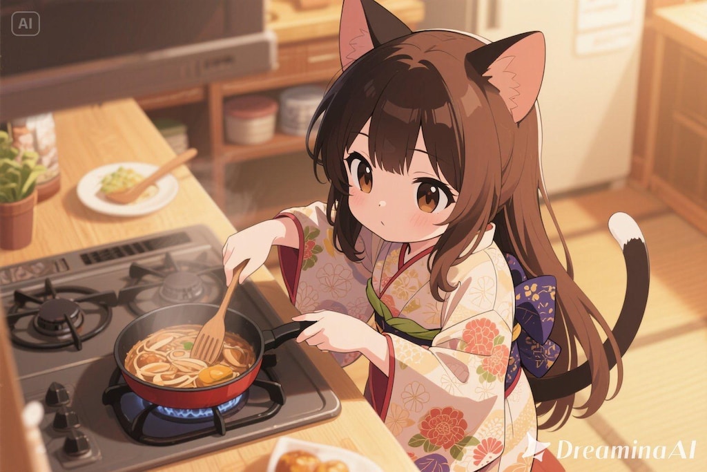 料理をするみことちゃん