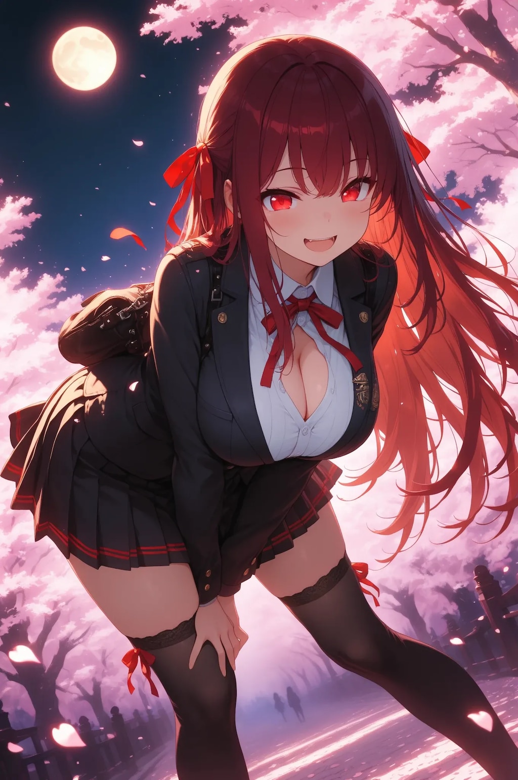 満月と夜桜のマリ先輩♡