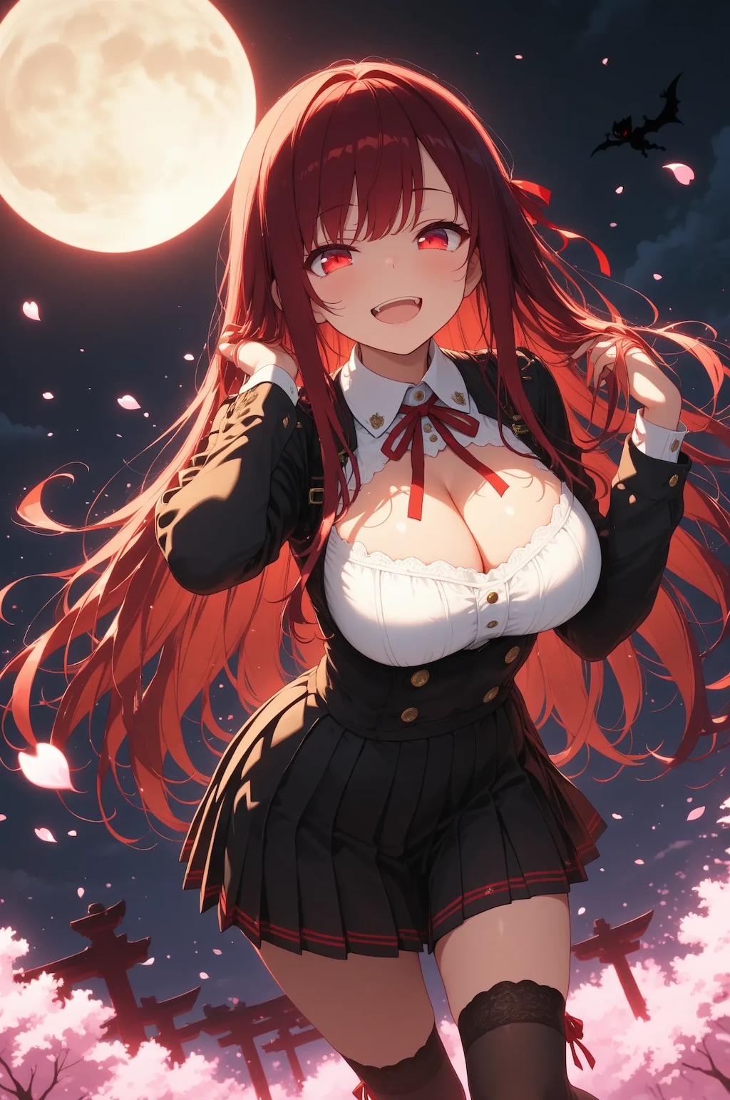 満月と夜桜のマリ先輩♡