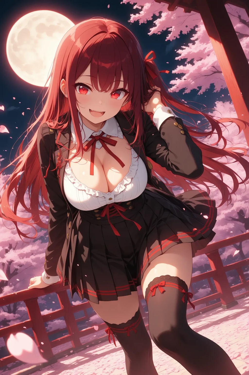 満月と夜桜のマリ先輩♡