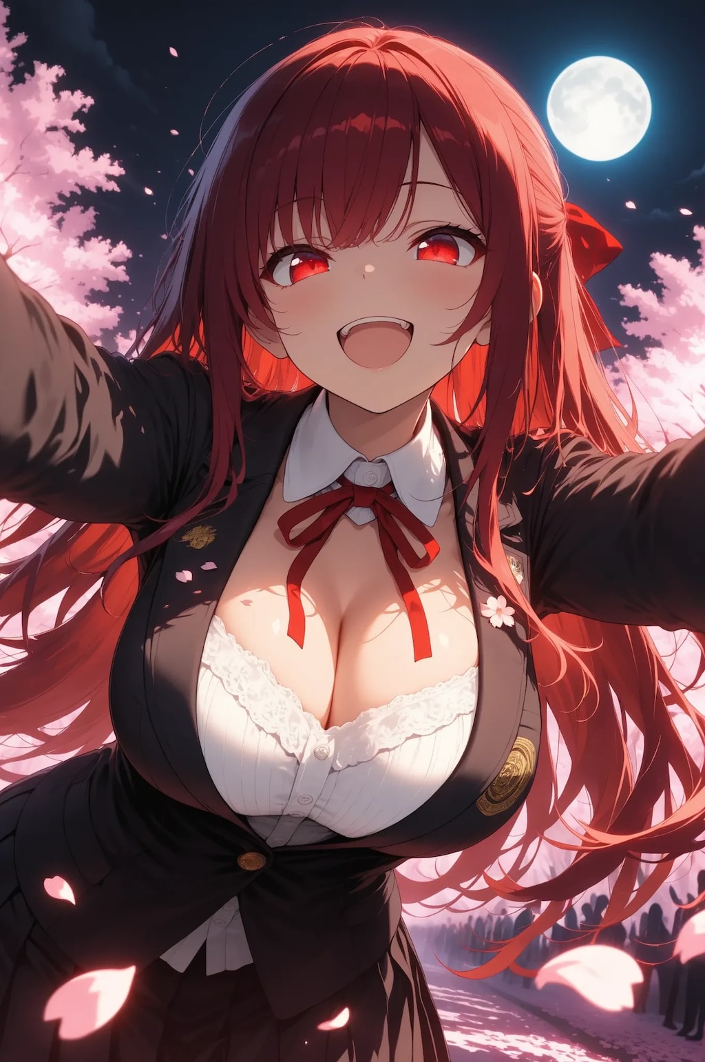 満月と夜桜のマリ先輩♡