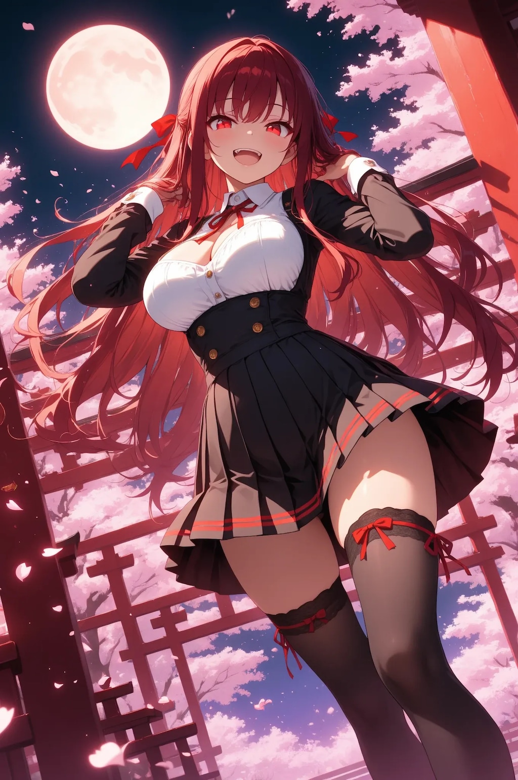 満月と夜桜のマリ先輩♡