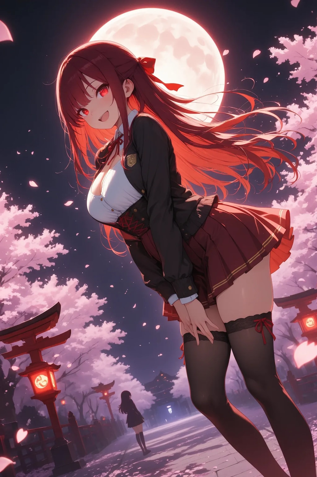 満月と夜桜のマリ先輩♡