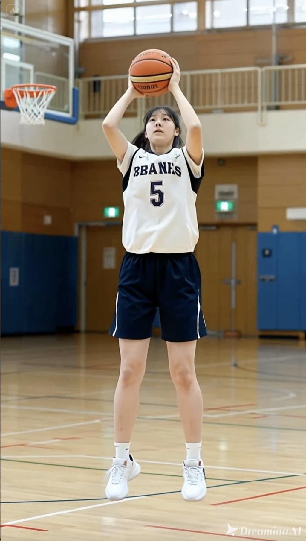 女バスのジャンプシュート377