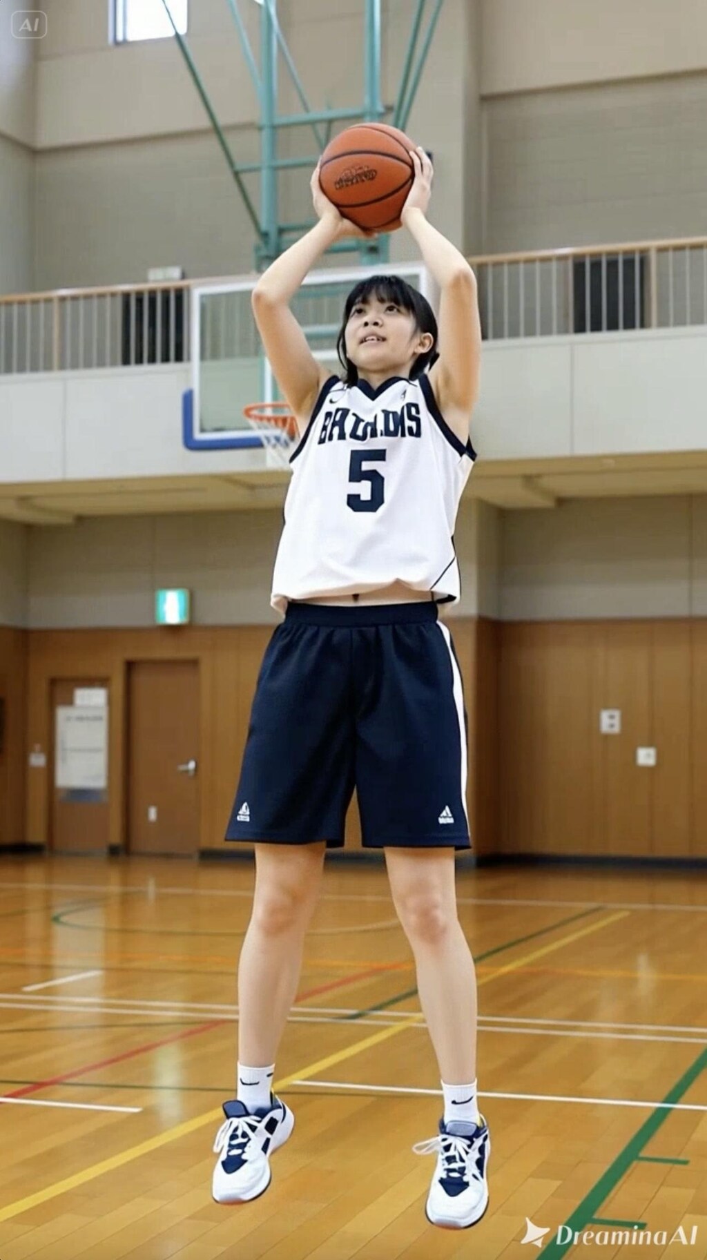 女バスのジャンプシュート377