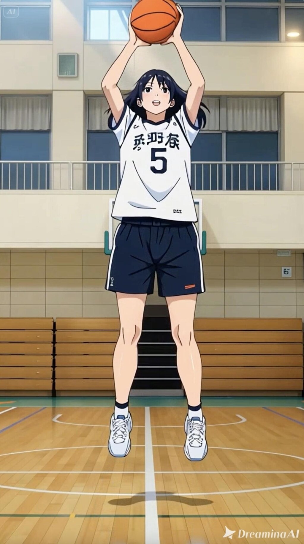 女バスのジャンプシュート377