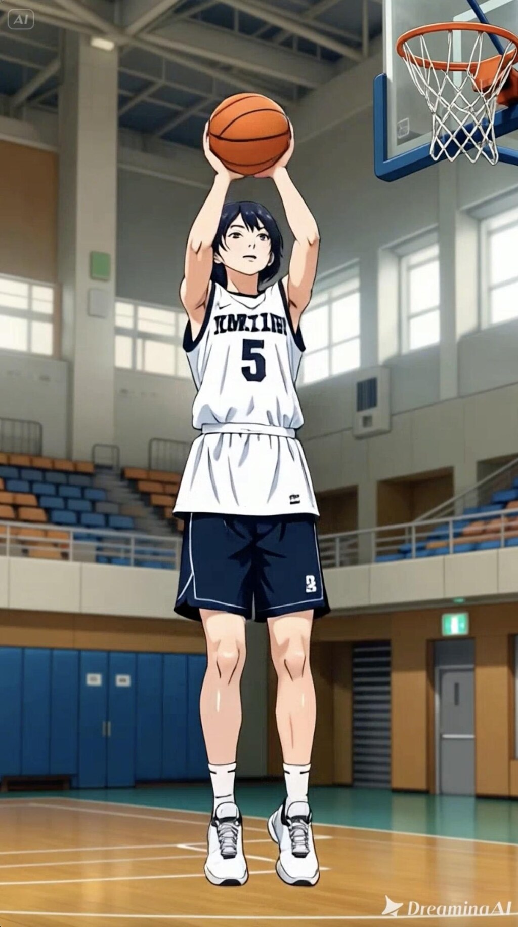 女バスのジャンプシュート377