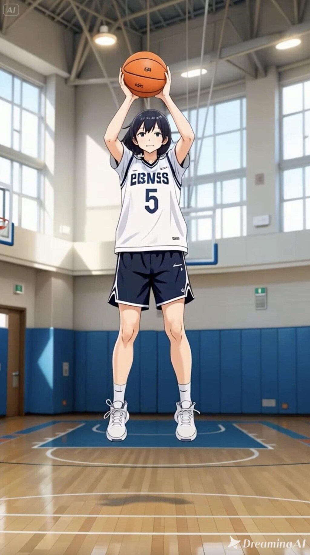 女バスのジャンプシュート377