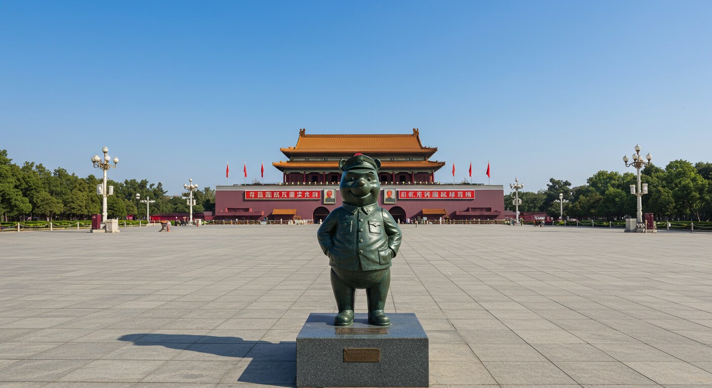彫像が建つ広場
