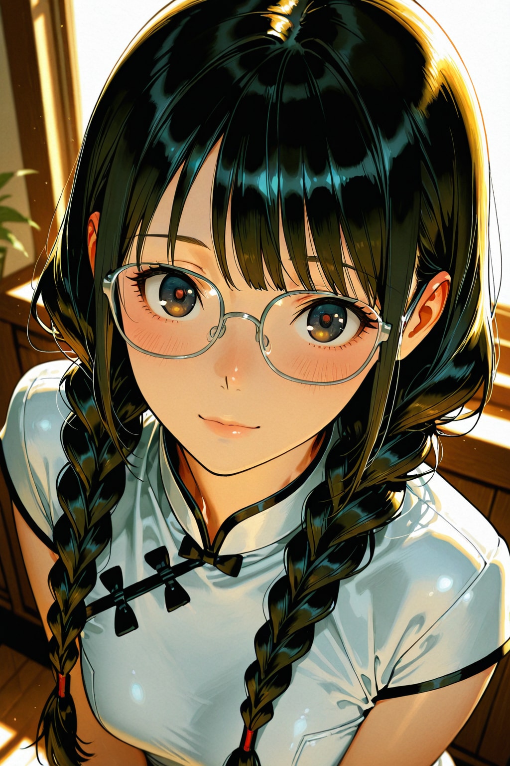 三つ編み眼鏡チャイナ