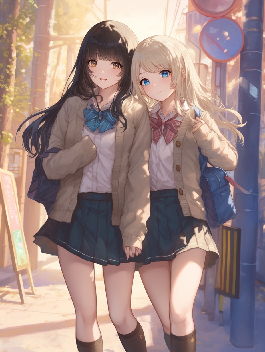 キスしたい二人のJK138 | の人気AIイラスト・グラビア