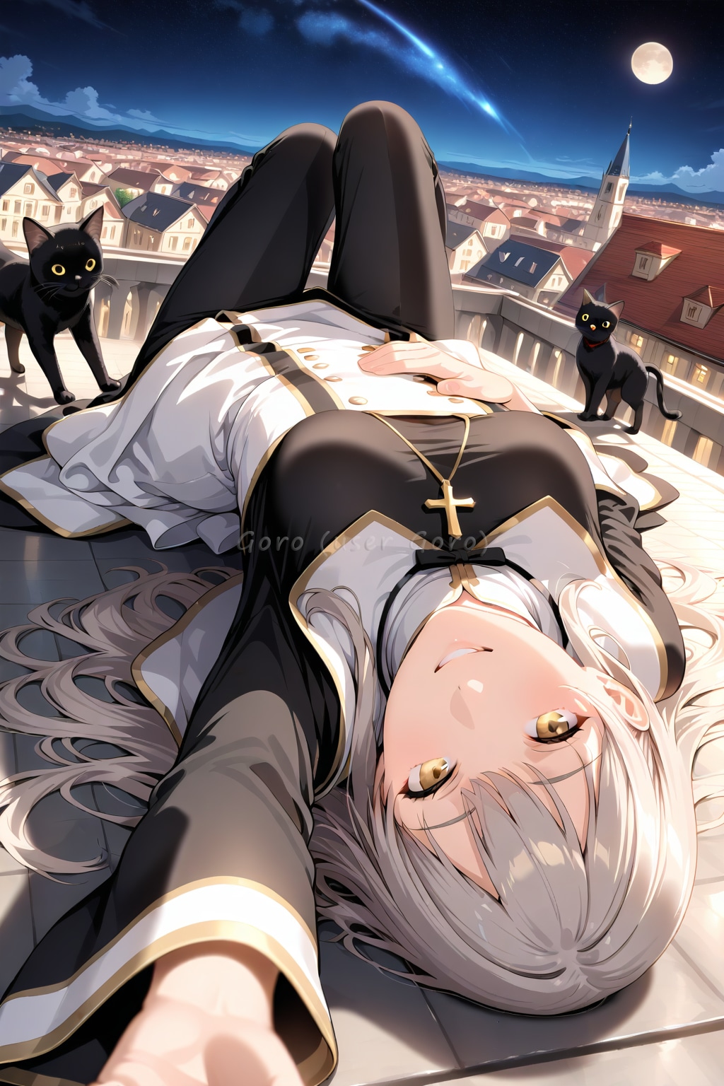 ジルリィ、黒猫との夜会見つかる