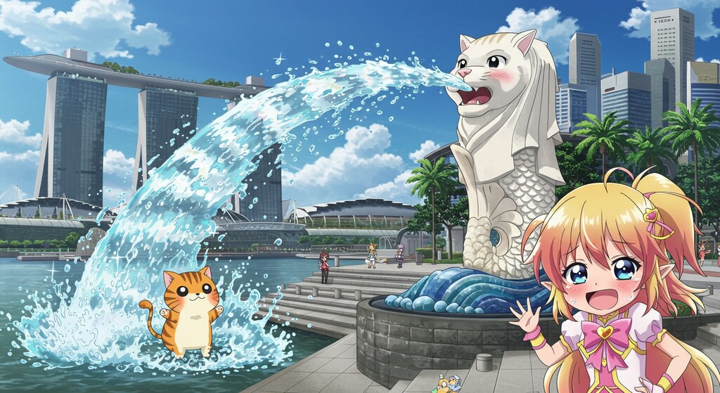 マーライオンになった子猫！