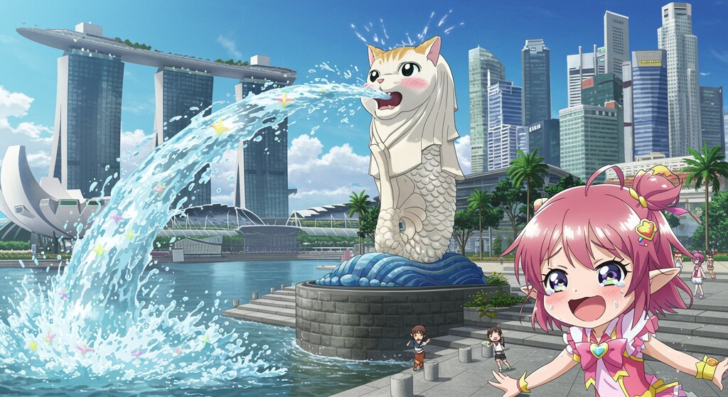 マーライオンになった子猫！