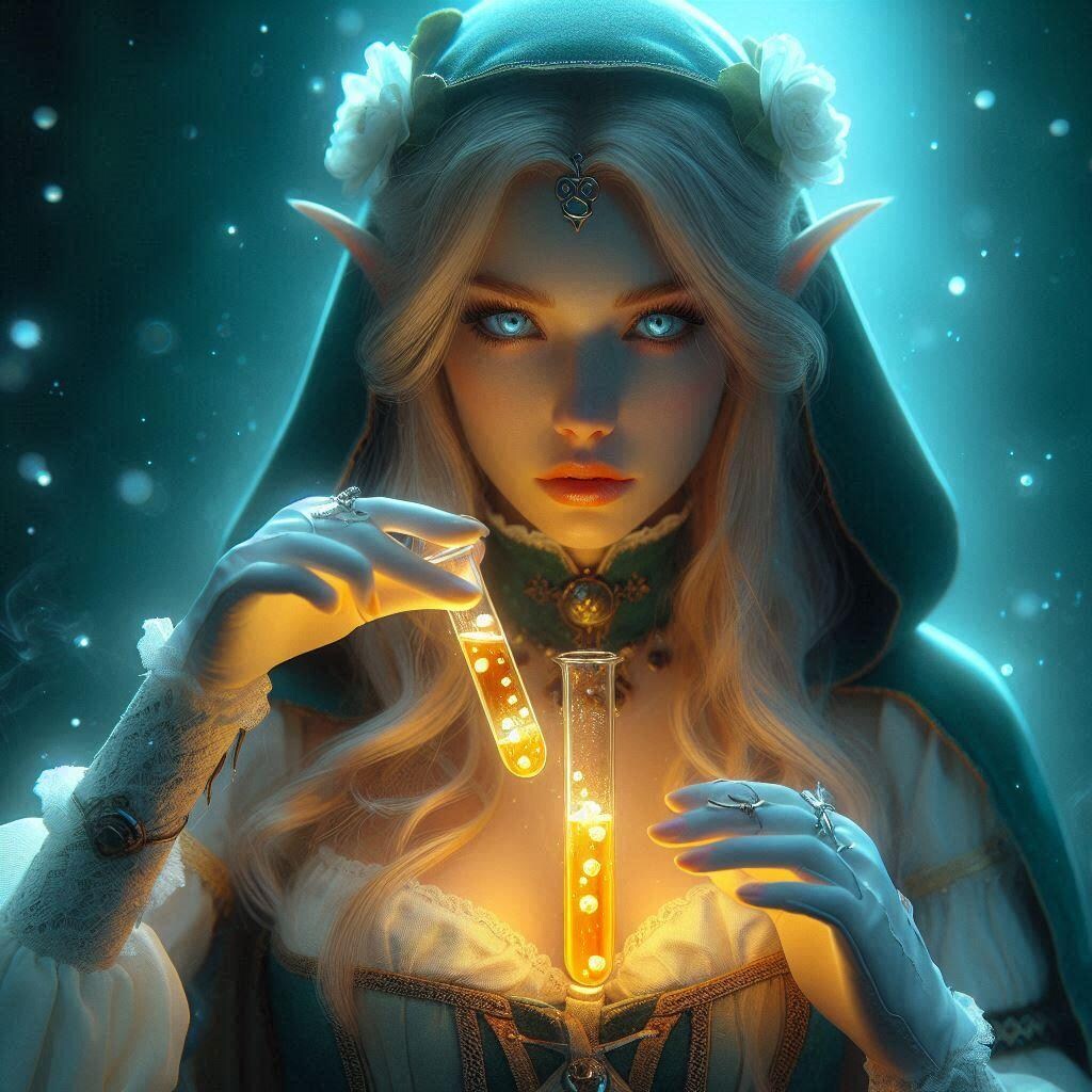 化学系のエルフのメイドさん