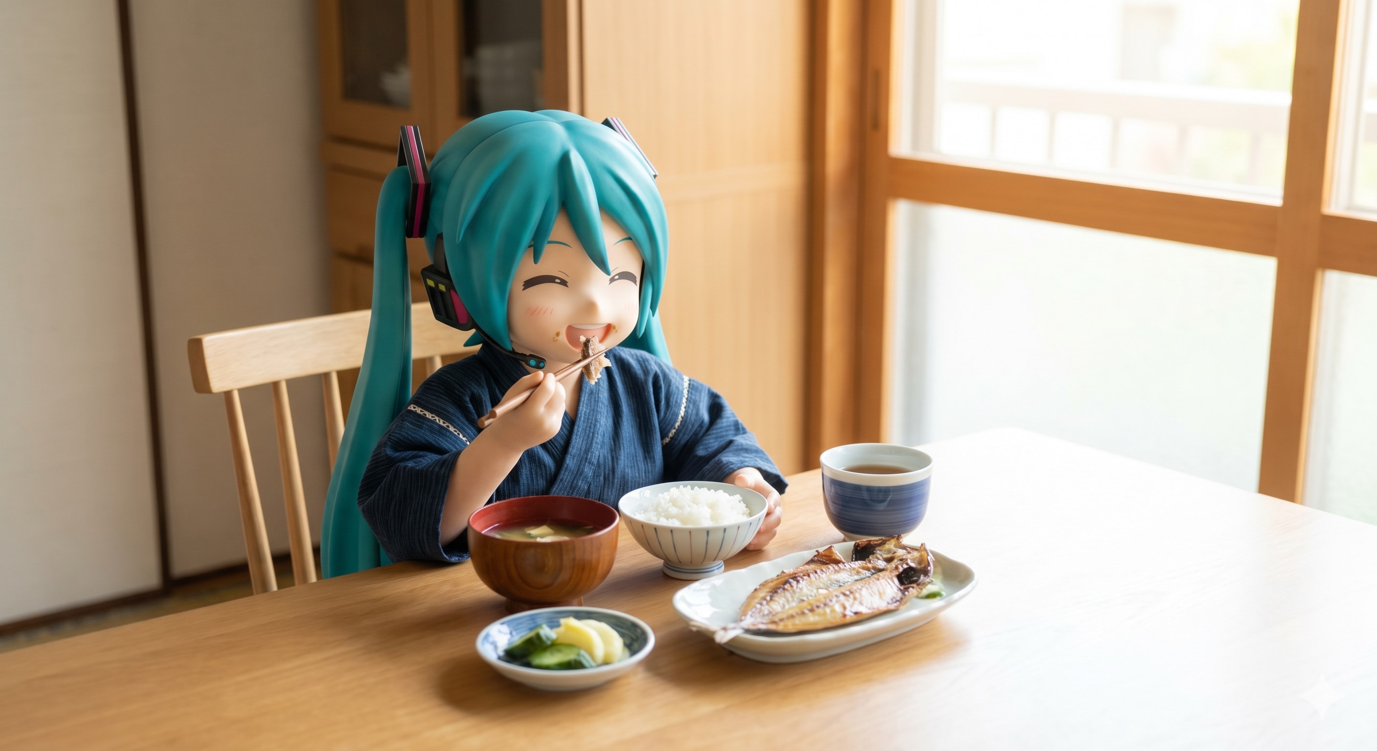 今日のお昼はアジの開きです