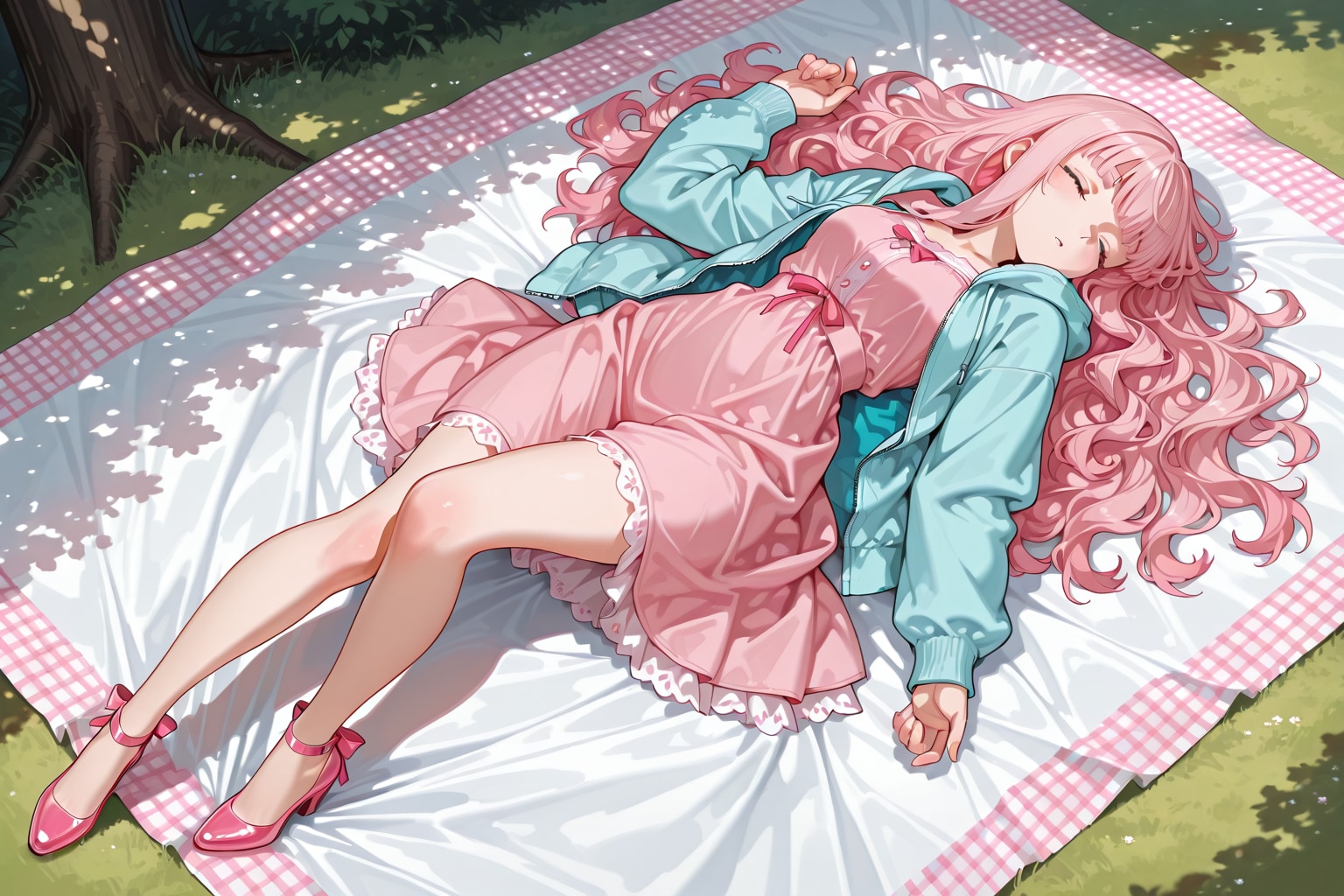 木陰でお昼寝 | の人気AIイラスト・グラビア