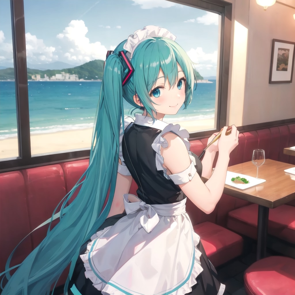 振り返りミク | の人気AIイラスト・グラビア