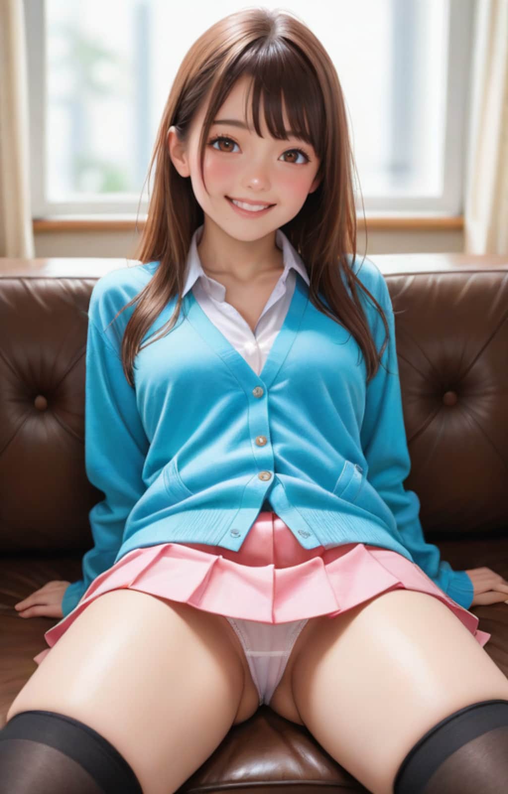 絶対領域が眩しい彼女