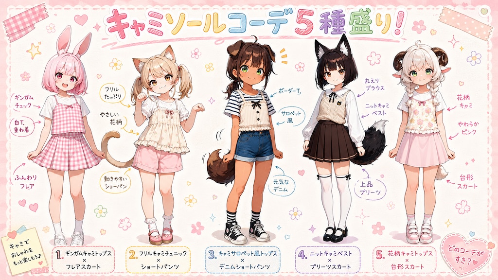 ケモミミキャミソール５種盛り！