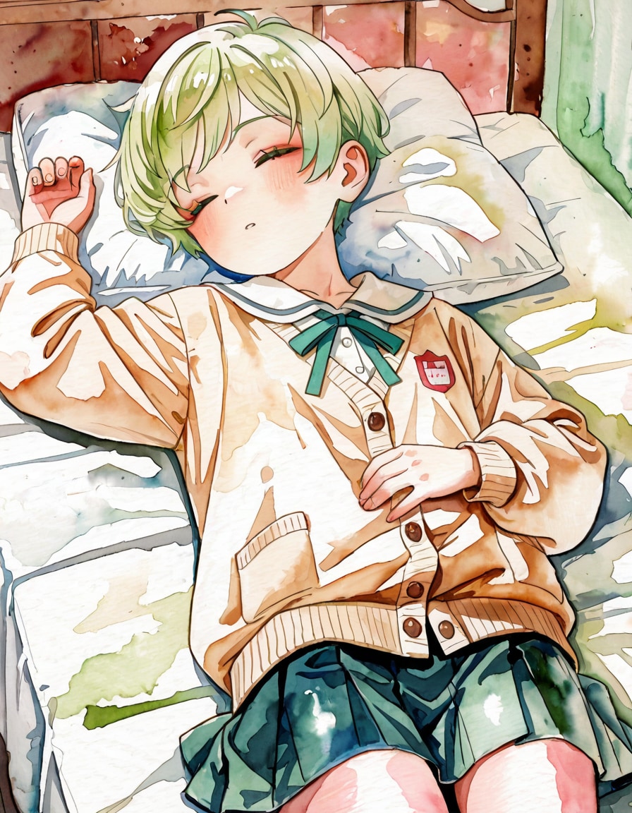 おひるね（うちの子：エメラルド） | の人気AIイラスト・グラビア