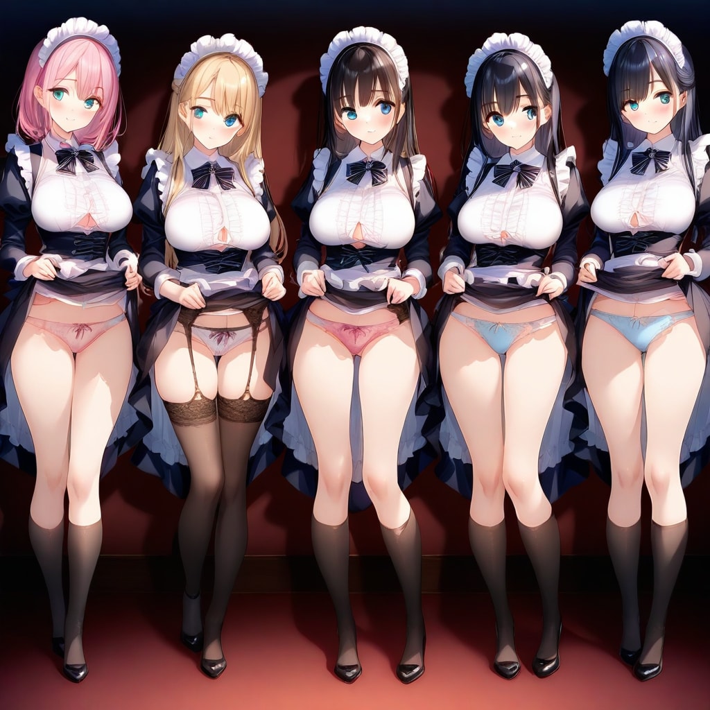 スカートたくし上げハーレム