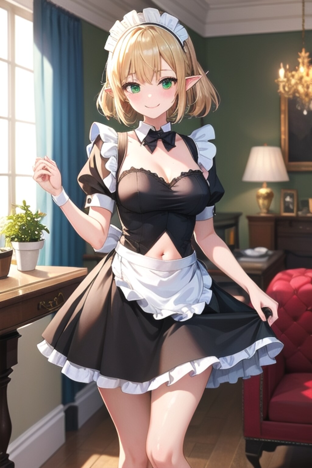 ヘソを出したいメイドたち