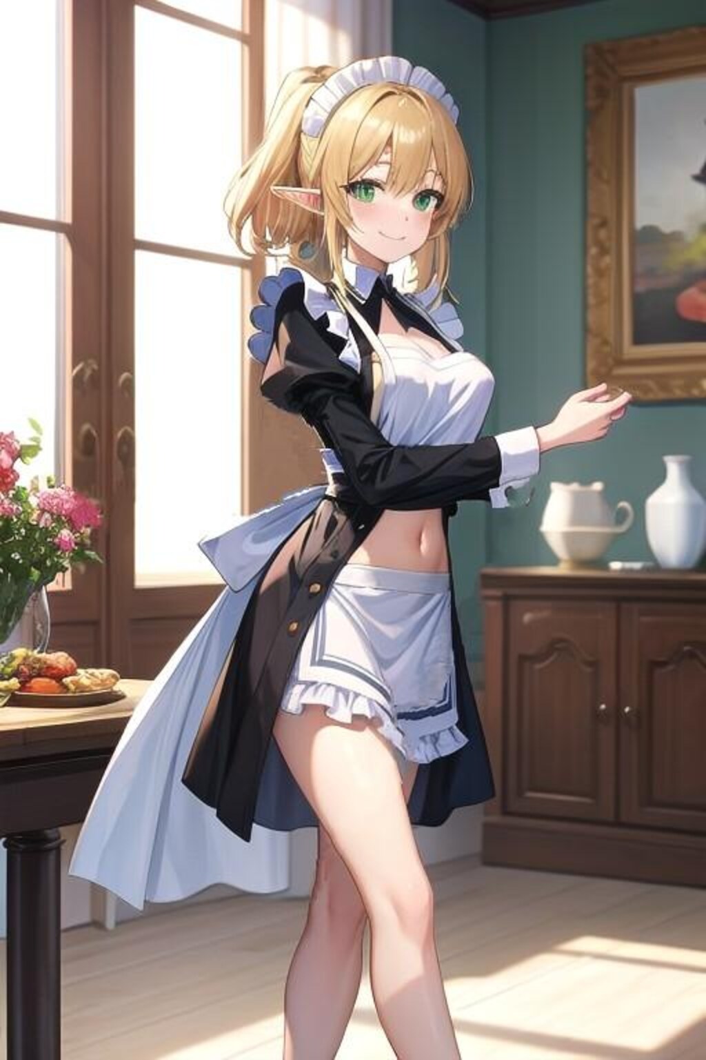 ヘソを出したいメイドたち