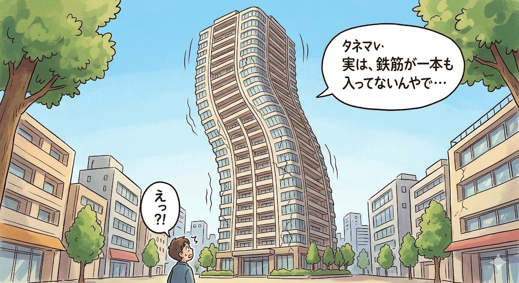 実は鉄筋が一本も入ってないと告白するくねくねタワマン