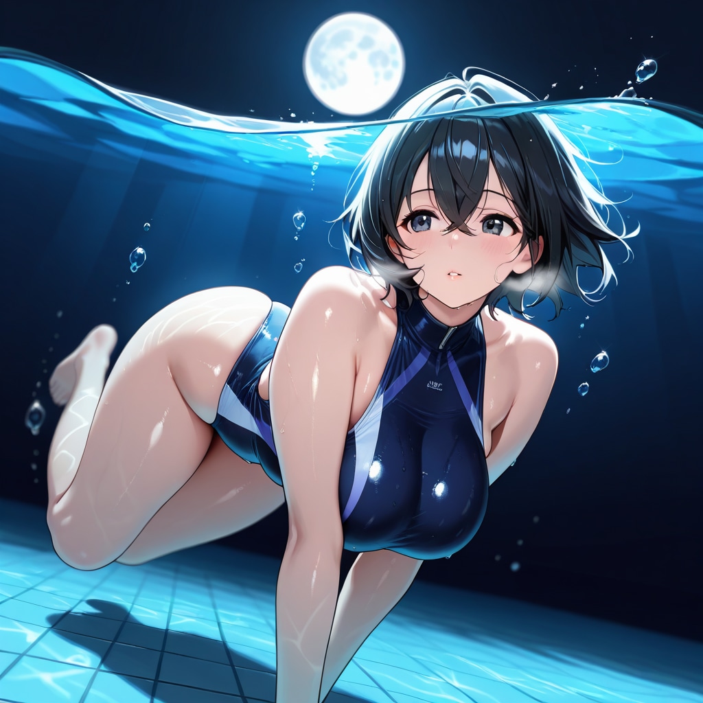 月夜の水泳部監督