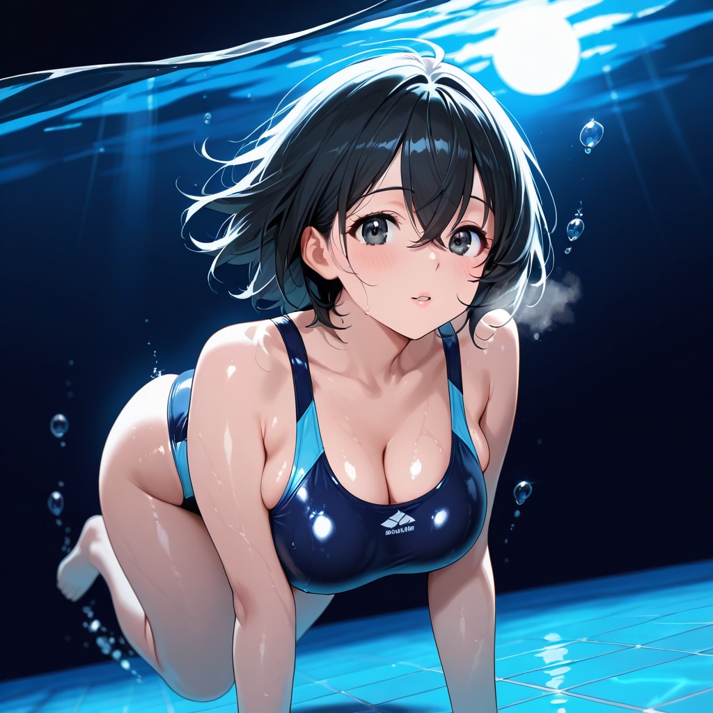 月夜の水泳部監督