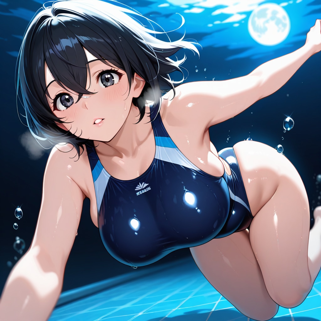 月夜の水泳部監督