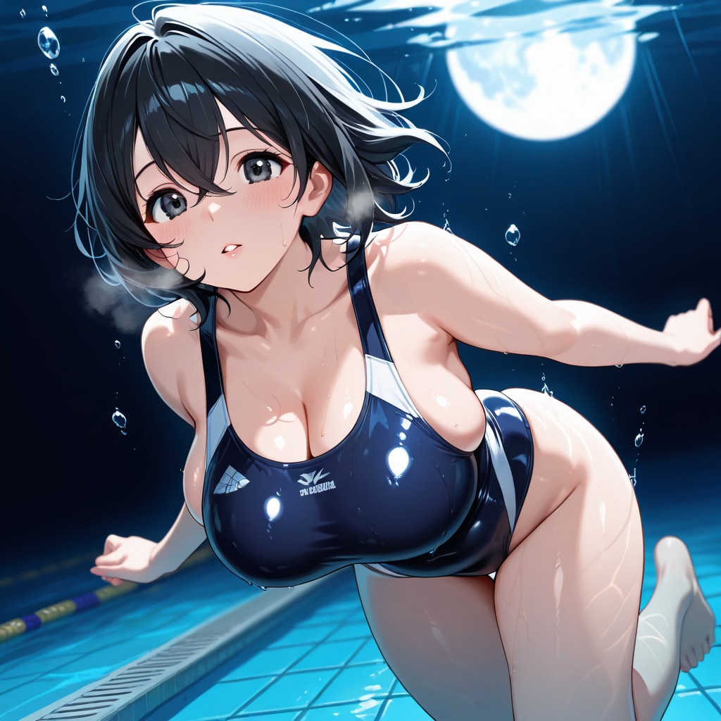 月夜の水泳部監督