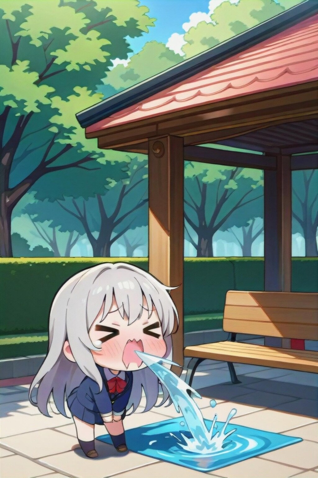 水を出す銀髪ちゃん