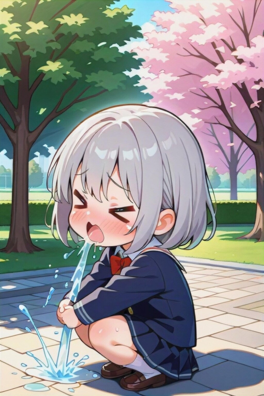 水を出す銀髪ちゃん