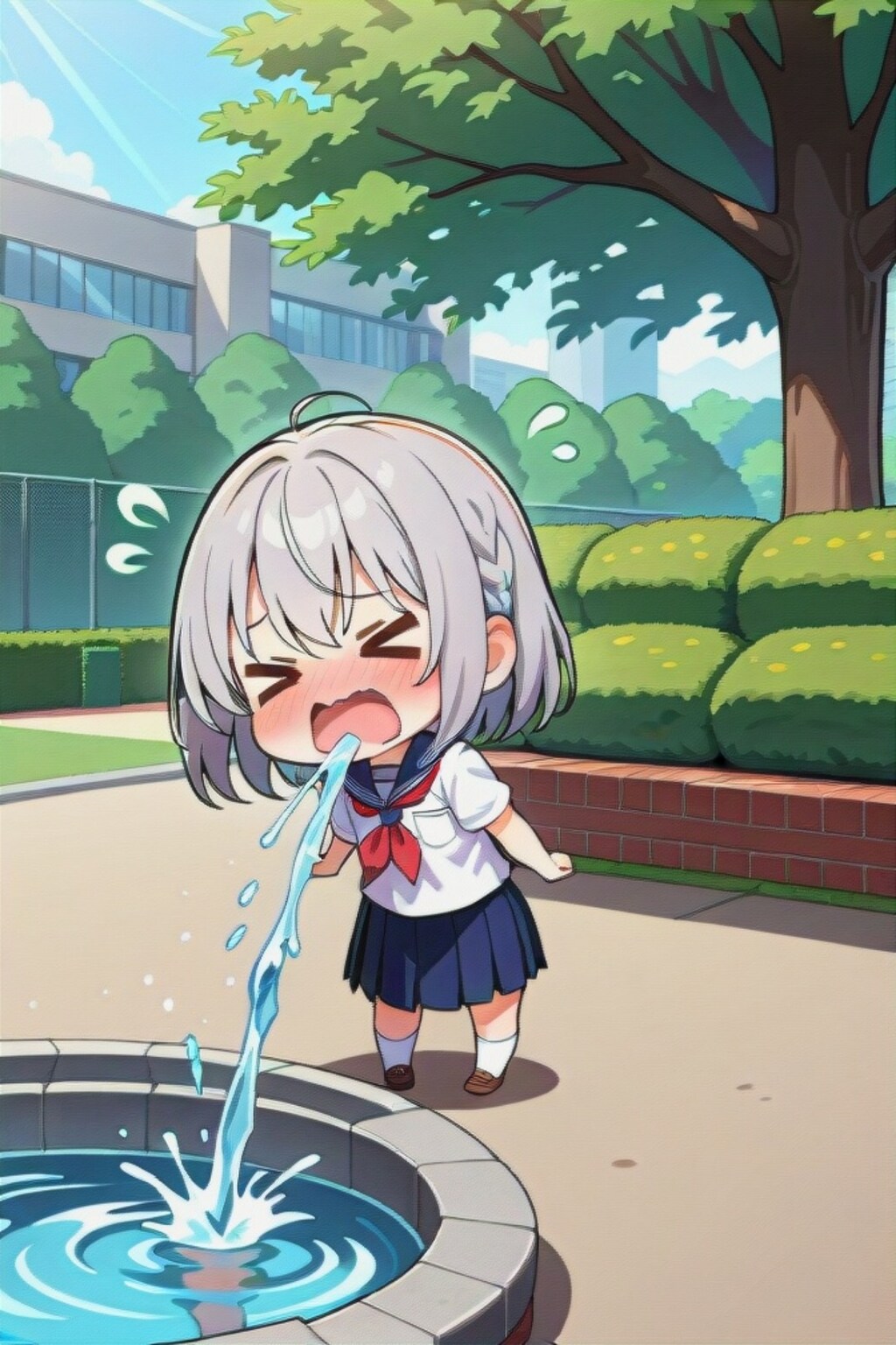 水を出す銀髪ちゃん