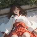 108000いいねに驚いてコケた巫女のパンチラ 3枚目