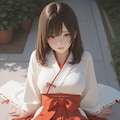 108000いいねに驚いてコケた巫女のパンチラ 2枚目