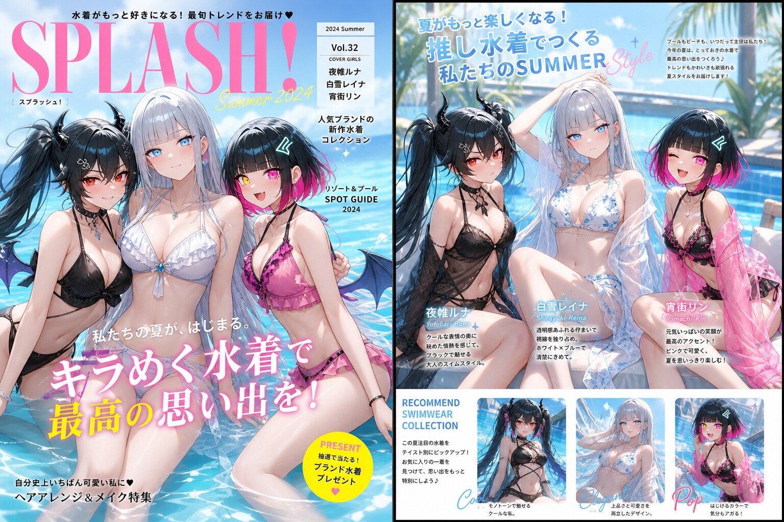 着衣水泳部　水着ファッション誌