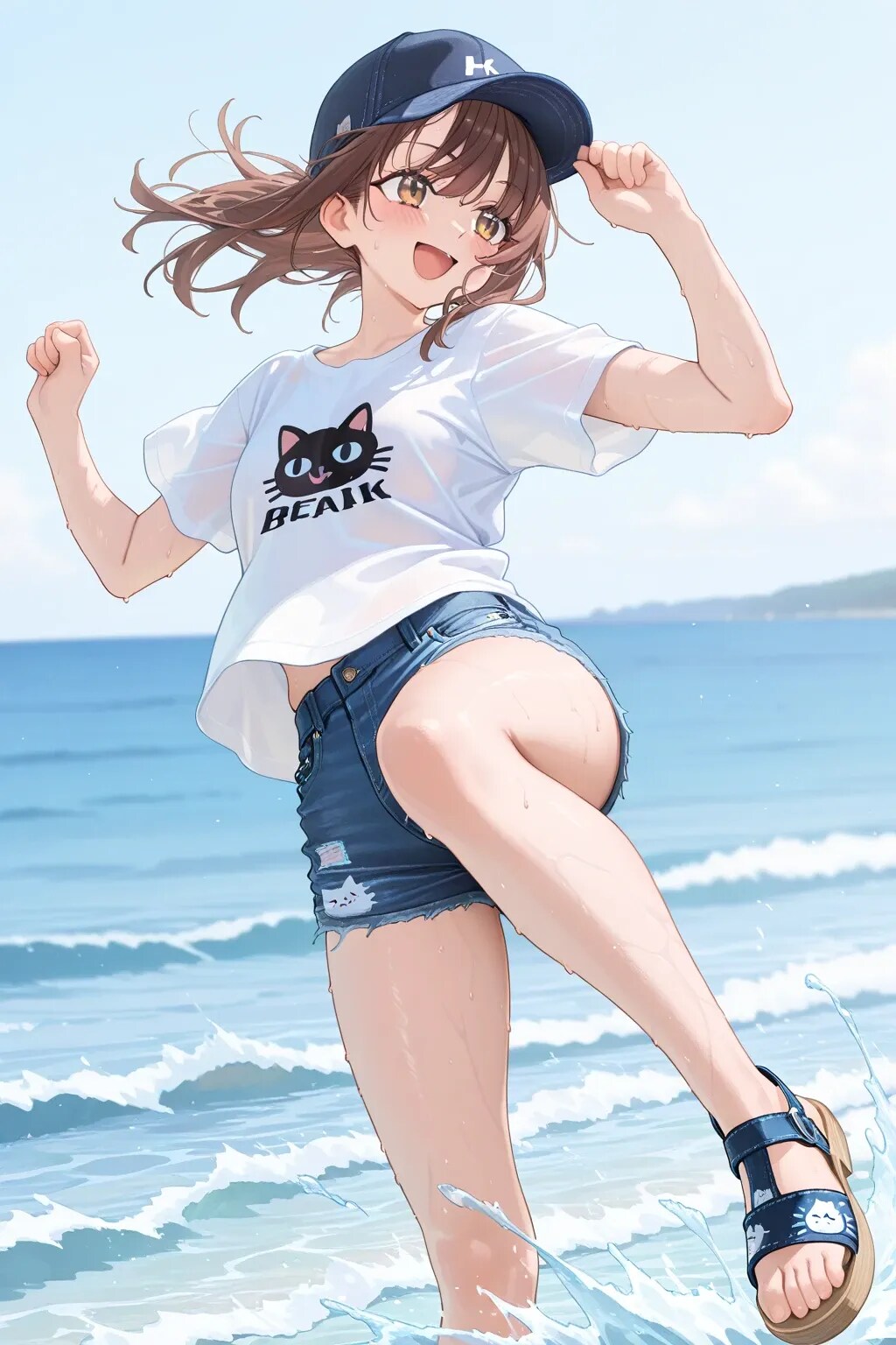 海辺の女の子　デート