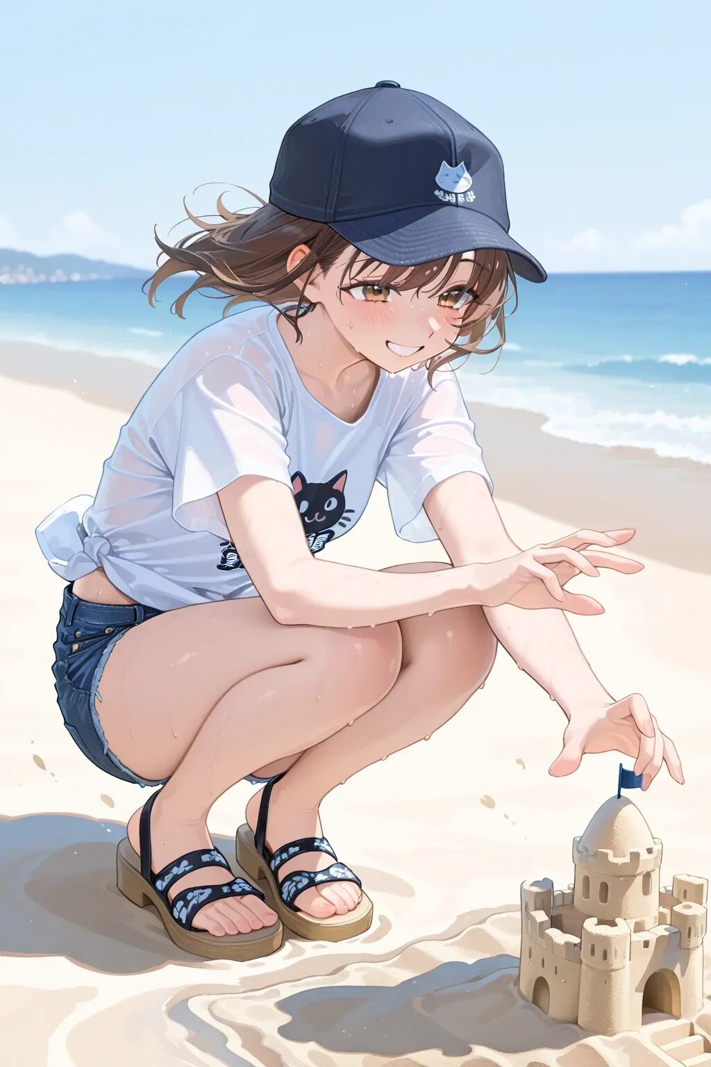 海辺の女の子　デート