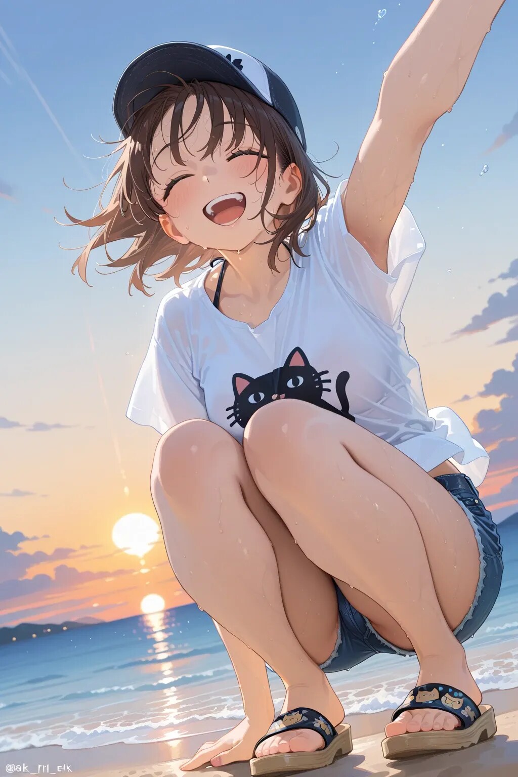 海辺の女の子　デート
