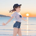 海辺の女の子　デート 3枚目