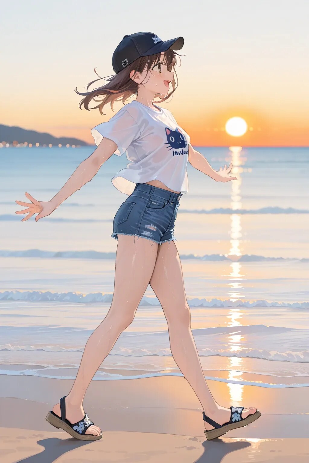 海辺の女の子　デート