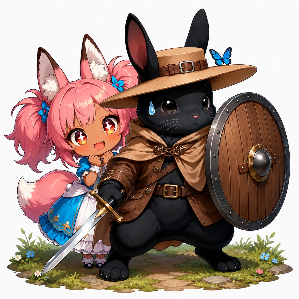 黒い兎さんと桃狐ちゃん