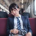 電車で捉えたスカートの中 4枚目