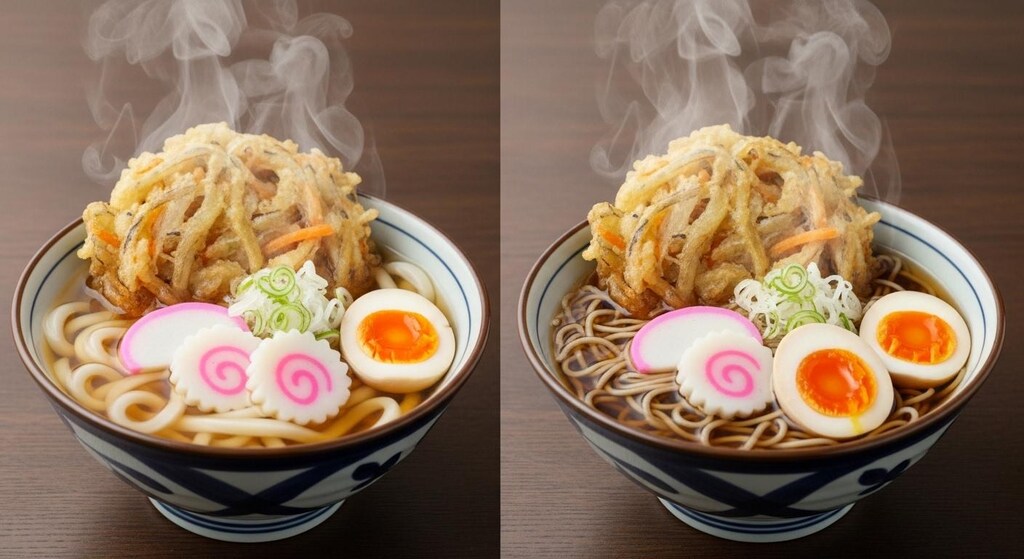 摩訶不思議食堂のかき揚げ麺類セット