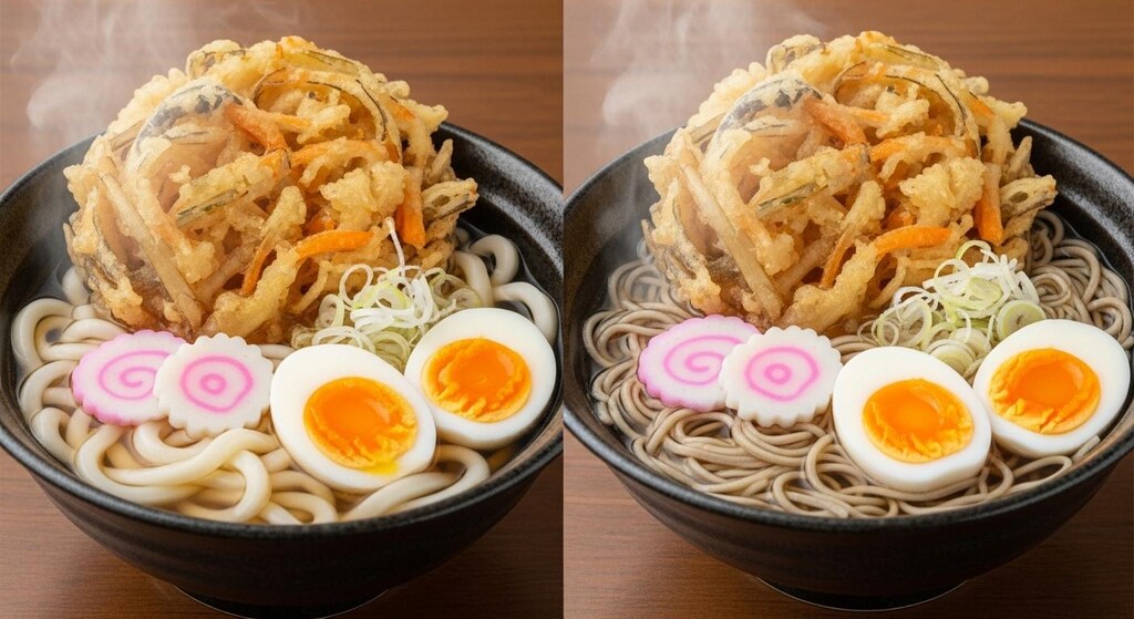 摩訶不思議食堂のかき揚げ麺類セット