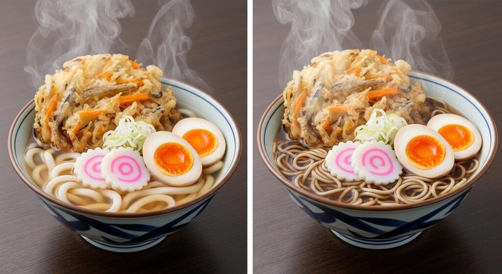 摩訶不思議食堂のかき揚げ麺類セット