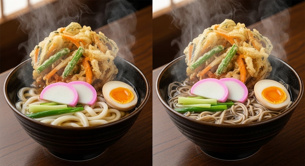 摩訶不思議食堂のかき揚げ麺類セット